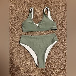 Green two piece bikini
